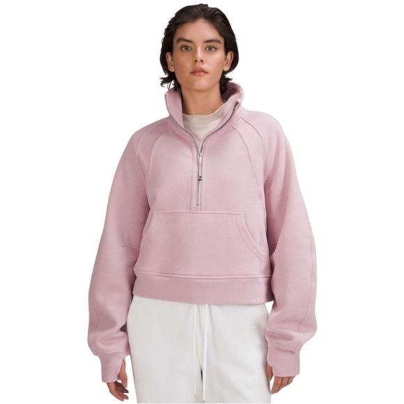 Lululemon Oversized Half Zip Scuba Hoodie Size ML in Pink - Picture 10 of 10